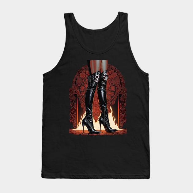 Stiletto Boots - Dia De Los Muertos Tank Top by Absinthe Society 